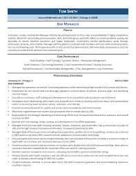 bar manager resume example & guide