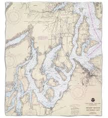 Wa Puget Sound Southern Wa Nautical Chart Blanket