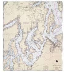 wa puget sound southern wa nautical chart blanket