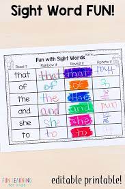 20 Editable Sight Word Games To Make Learning Fun Writing Sight Words Sight Words Kindergarten Sight Word Fun