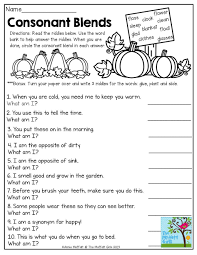 Consonant Blends Worksheets 3rd Grade Consonant Blends Mystery Words Read The Clues And Write In 2020 Consonant Blends Worksheets Blends Worksheets Phonics Worksheets