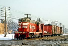 Eddie's Rail Fan Page: A Chicago Burlington & Quincy Railroad local freight  train approaching Cass Avenue. Westmont Illinois, circa mid 1960's.
