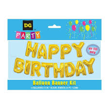 Birthday Foil Letter Balloon Garland Gold Party Decorations Dollar General