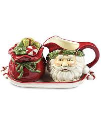 K K Interiors 4in Santa Cream Sugar Set Santa Interiors Cream Cream And Sugar Sugar Bowls Creamers Santa Gifts