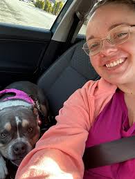 Accidentally matched my shirt to Nala's harness today🤣💜