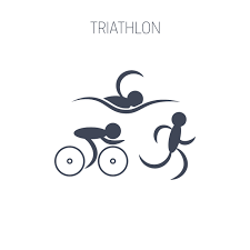 In contrast to sports like swimming or athletics with strict distances, triathlon courses have looser regulations. Triathlon Symbol Running Swimming And Cycling Men 618082 Vector Art At Vecteezy