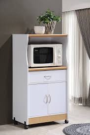 Hodedah Microwave Kitchen Cart White Walmart Com In 2020 Microwave Cart Small Kitchen Storage Microwave In Kitchen