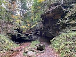 Rocky hollow is the longest and falls canyon has the only existing waterfall (seasonal) in the park. Rocky Hollow Rockport Indiana