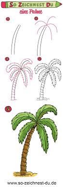 So Zeichnest Du Eine Palme Palme Zeichnung Palme Malen Baume Zeichnen