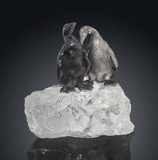 An Obsidian And Rock Crystal Group Model Of Two Penguins By Faberge Circa 1900 Faberge Rock Crystal Faberge Jewelry