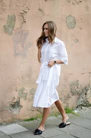 White Midi Shirt Dress Minimalist Outfit Shirt Dress Outfits