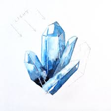Paint Stunning Crystals With This Easy Tutorial Crystals Art Drawing Crystal Drawing Gemstone Watercolor