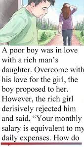 Rich Girl Poor Boy Moral Story Relationship Jokes Funny Cartoon Quotes Old People Jokes