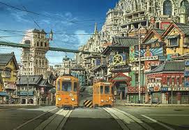 画像 海外アニメファンが芸術として集める日本アニメの背景画 naver まとめ アニメ 背景 建物 イラスト 背景画