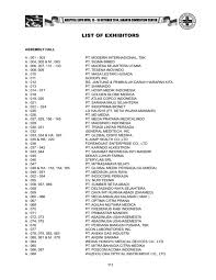 Cv makmur sejati ( malang ). List Of Exhibitors