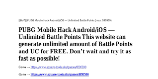 Pubg Mobile Hack Android Ios Unlimited Battle Points Max 999999 Pdf Docdroid