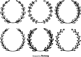 Hand Drawn Wreath Vectors Wreath Drawing How To Draw Hands Circle Borders