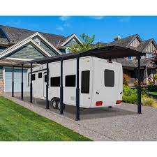 Palram Alpine 12700 12 Ft X 42 Ft Rv Carport And Shelter 705917 The Home Depot Rv Carports Carport Rv Shelter