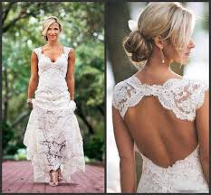 Diese 2018 abendkleider, ballkleider, brautkleider, und kleider für die brautmutter sind reich an styles, farben, stoffen und details. Grosshandel 2018 Vintage Schicke Rustikale Landstil Volle Spitze Brautkleider Brautkleid Billig V Neck Open Back Fewing Train Boho Garten Massgeschneidert Von Syxl Dress 92 51 Auf De Dhgate Com Dhgate