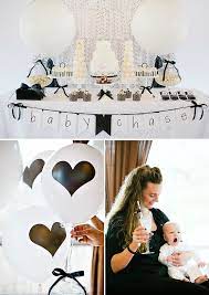 Modern Black White Baby Shower Ish Celebration White Baby Showers Baby Boy Shower Baby Shower Inspiration