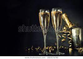 Champagne Two Glasses Golden Serpentine Decoration Stock Photo Edit Now 1883574790 Champagne Champagne Glass New Years Background Photo Editing Stock Photos