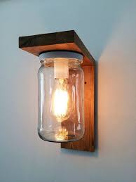 Lantern Wood Lamp For Garden With Jar Lampshade Wall Sconce Outdoor Lighting Wood Lamps Garden Lamps Outdoor Lantern Lighting