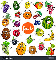 Cartoon Illustration Of Fruits Comic Food Characters Big Set Dessin Aliment Deco Fruit Fruits Et Legumes