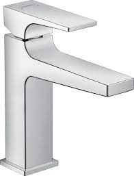 Waterfall basin & bath shower mixer tap set (chrome). Geometric Taps For Modern Bathrooms Metropol Hansgrohe Int