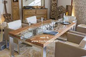 Glastische die sie sowohl rund wie auch oval und eckig bestellen können sind zeitlos elegant. Esstisch Elements Aus Massivholz Edelstahl Und Glas Der Tischonkel