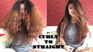 Curly To Straight Tutorial Mencatok Rambut Keriting Youtube