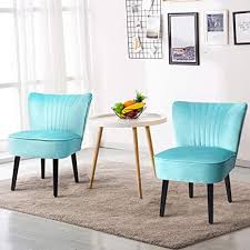 Maybe you would like to learn more about one of these? Amazon Com Giantex Set Of 2 Velvet Accent Chair Upholstered Modern Leisure Club Chairs W Solid Wood Legs Thick Sponge Seat Adjustable Foot Pads Armless Wingback Chairs For Bedroom Living Room 2 Turquoise Kitchen