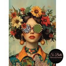 Brunette Flower Power Framed Art