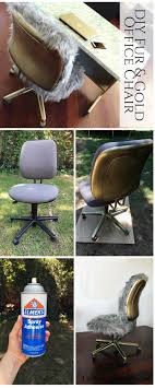 diy faux fur chair a gold glam repurposed project creative fashion blog office chair makeover upcycle chair thrifting diy