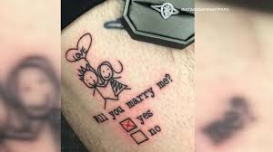 Give her the impression that you're sincere with her. Man Surprises Girlfriend With Marriage Proposal Tattoo He Tricks Her Into Inking On Him Abc News