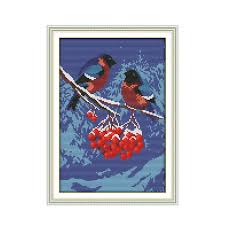 Ships in approximately 10 to 15 business days Blue India Peacocks Birds Diy Counted Cross Stitch Pattern