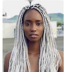 17 Long Silver Gray Box Braids For African American Woman Best Trends 2018 Grey Box Braids African Braids Styles Silver Hair Color
