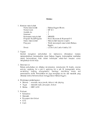 Mata kuliah bahasa inggris semester 1. Pdf Silabus Bahasa Inggris Bisnis Cahyo Wijayanto Academia Edu