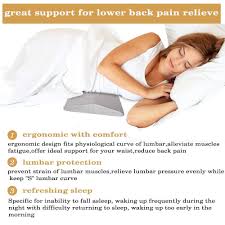 Not sleeping due to lower back pain can leave you exhausted and still in pain. Buy Sleeping Pillow For Lower Back Pain Multifunctional Lumbar Support Cushion For Hip Sciatica And Joint Pain Relief Orthopedic Side Sleeper Bed Pillow Soft Memory Foam Online At Low Prices In India