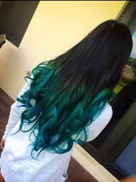 Black And Teal Hair Color Blue On Black Mermaid Hair Hair Styles Green Hair Dye Dyed Hair Blue