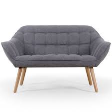 Un canapé deux places en tissus gris l180 x p 85 x h110. Canape 2 Places Scandinave Taone 128cm Gris