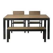 Ikea Falster Table 2 Chairs And Bench Outdoor Black Brown Polystyrene Slats Are Weather Re Outdoor Dining Furniture Ikea Dining Room Ikea Dining Table