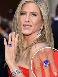 11 Celebrity Engagement Rings Reinvented With Sapphires Celebrity Wedding Rings Celebrity Engagement Rings Jennifer Aniston Wedding Ring