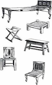 Ancient furniture was made of many different materials, including reeds, wood, stone, metals, straws, and ivory. Everyday Furniture Of Ancient Egypt