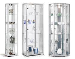 This curio cabinet is constructed out of solid northern hardwoods and will last for lifetimes to come. Home White Glass Display Cabinets Single Double Or Corner Display Cabinets Uk