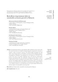 Government debt to gdp in malaysia averaged 48.71 percent from 1990 until 2019, reaching an all time high of 80.74 percent in 1990 and a. Pdf Real Effects Of Government Debt On Sustainable Economic Growth In Malaysia