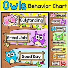 Behavior Chart Owl Theme Classroom Decor Behavior Clip