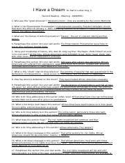 I need answers to this aritcle (commonlit.org). Answers Dream Second Reading I Have A Dream Dr Martin Luther King Jr Second Reading Meaning Answers 1 Who Was This Great American Abraham Lincoln They Course Hero