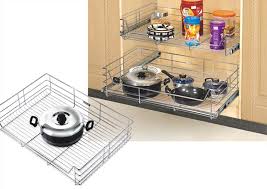 Pull Out Basket For Kitchen Made Up Of Stainless Steel 304 Grade These Are Fixed To The Cabinets An Kitchen Baskets Kitchen Essentials Modern Furniture Stores