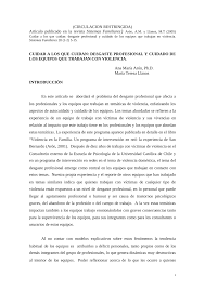 Fremdsprache ab mitte des 3. Pdf Cuidar A Los Que Cuidan Desgaste Profesional Y Cuidado De Los Equipos Que Trabajan Con Violencia