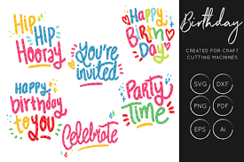 Download Birthday Hand Lettering Bundle Graphic By Illuztrate Creative Fabrica PSD Mockup Templates
